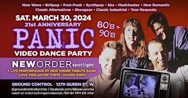 PANIC: 80's/80's Video Dance Party w/ New Order Spotlight + Love Vigilantes primary image