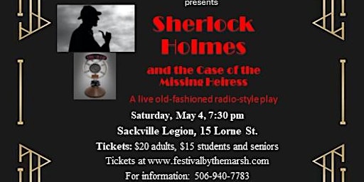 Imagem principal do evento "Sherlock Holmes and the Case of the Missing Heiress" in Sackville