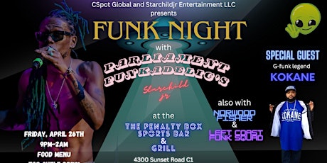 Funk Night with Parliament Funkadelic’s Starchildjr feat. Kokane