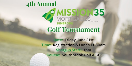 Imagen principal de 4th Annual Mission35 Binbrook Golf Tournament