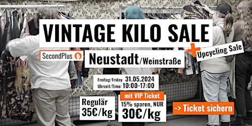 Imagem principal do evento Vintage Kilo Sale • Upcycling Sale • Neustadt W. • SecondPlus • Fr 31.05.24