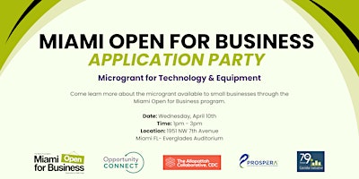 Miami Open for Business Microgrant Application Party primary image