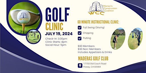 Imagem principal do evento July WCC Golf Clinic