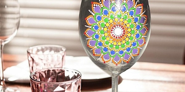 Dip n Dot Mandala Art on a Wine Glass
