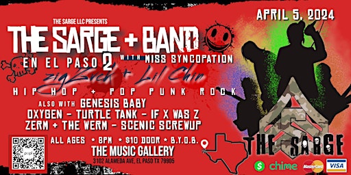 Imagem principal do evento THE SARGE+ BAND EN EL PASO 2 with ZIGZVCK + LIL CHIN