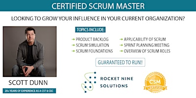 Primaire afbeelding van Scott Dunn|Austin - In Person!|Certified Scrum Master |CSM|July 25th-26th