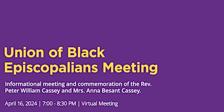 Union of Black Episcopalians Informational Meeting