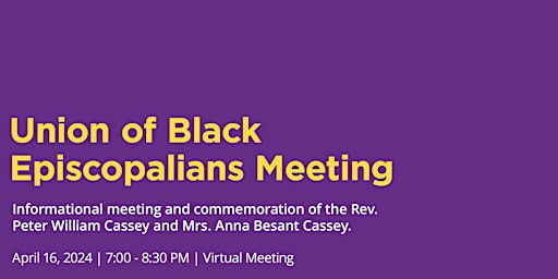 Imagen principal de Union of Black Episcopalians Informational Meeting