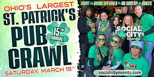 Primaire afbeelding van SOCIAL CITY'S 15TH ANNUAL ST. PATRICK'S PUB CRAWL