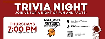 Imagen principal de Last Days of Autumn Trivia Night