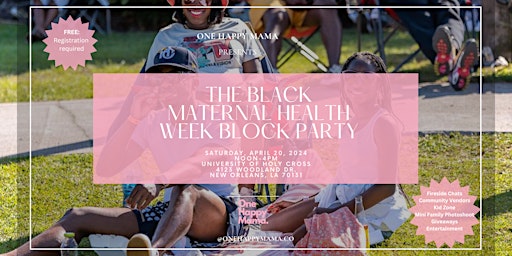 Primaire afbeelding van One Happy Mama's Black Maternal Health Week Block Party 2024