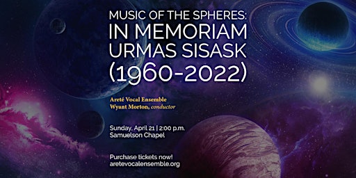 Imagem principal do evento Music of the Spheres: In Memoriam Urmas Sisask (1960-2022)