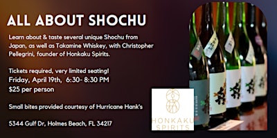 All About Shochu - Small Group Tasting primary image