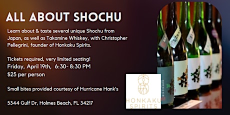 All About Shochu - Small Group Tasting