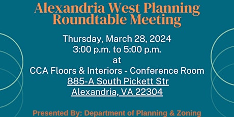 WEBA - Alexandria West Planning Roundtable