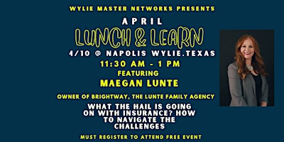 Imagen principal de April Lunch and Learn - Maegan Lunte