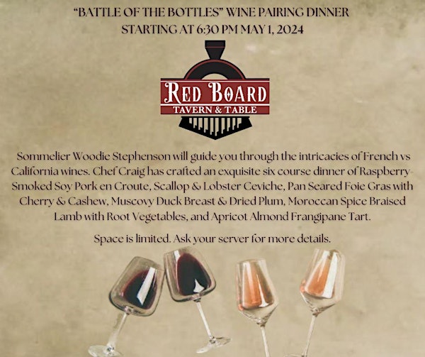 “Battle of the Bottles” wine pairing dinner