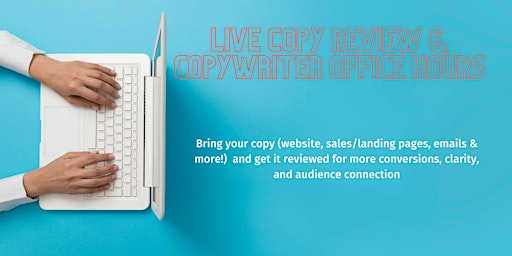 May's Live Copy Reviews + Copywriter Office Hour Session  primärbild