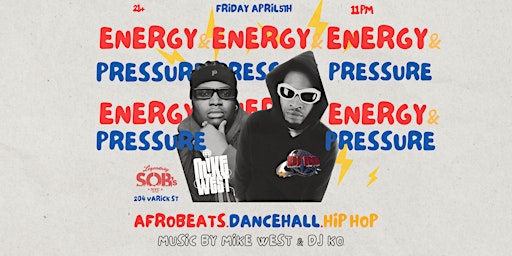 Primaire afbeelding van Energy & Pressure: AFROBEAT DANCEHALL Party