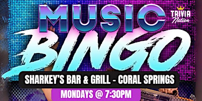 Imagen principal de Music Bingo at Sharkey's Bar & Grill - Coral Springs - $100 in prizes!!