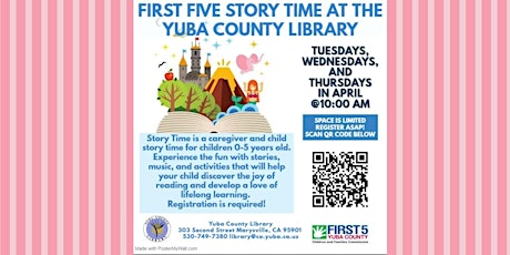 April's First Five Story Time (Ages 0-5)