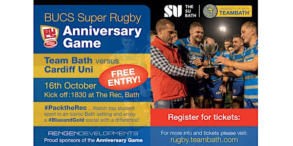 BUCS Super Rugby Anniversary Game 2019 proudly spo