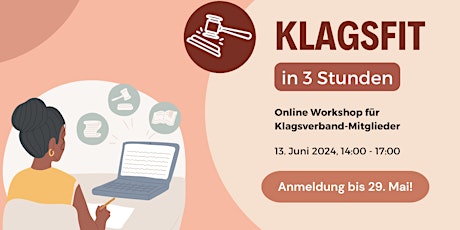 Klagsfit in 3 Stunden! Online-Workshop für Klagsverband-Mitglieder