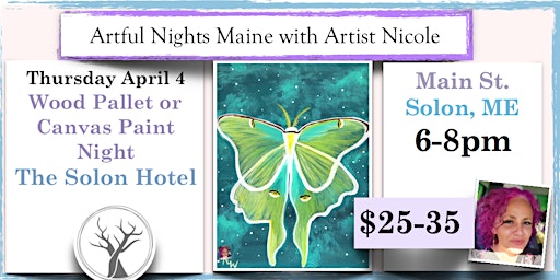 Immagine principale di Wood Pallet or Canvas Paint Night at The Solon Hotel, Solon ME 