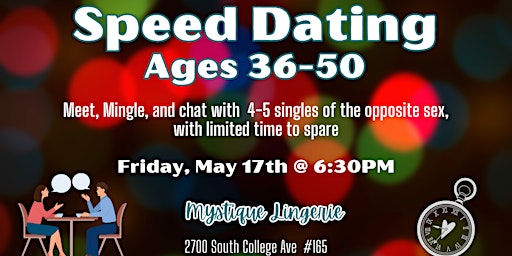 Imagem principal do evento Speed Dating at Mystique Lingerie (36-50)