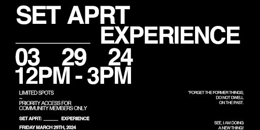 Primaire afbeelding van SET APRT: _____ EXPERIENCE