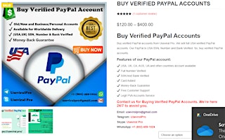 Primaire afbeelding van Buy Verified USA Paypal Account with Cheap price | 2024