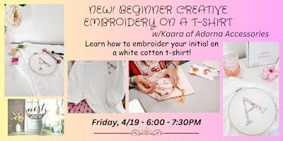 Beginner Creative Embroidery on a T-Shirt Workshop w/Adorna Accessories primary image