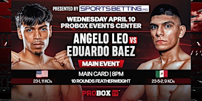 Imagem principal de Live Boxing - Wednesday Night Fights! - April 10th - Leo vs Baez