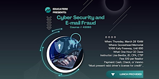 Cyber Security and Email Fraud Realtor CE Class  primärbild