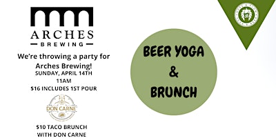 Imagem principal do evento Hops & Flow Beer Yoga and Brunch at Arches Brewing!