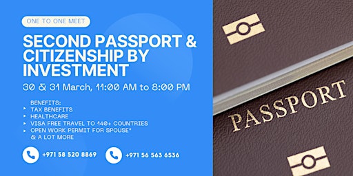 Immagine principale di Second Passport & Citizenship by Investment Event 