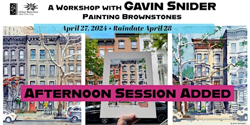 Image principale de Afternoon-NYC Urban Sketchers-Painting Brooklyn Brownstone Workshop