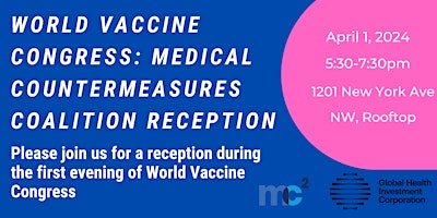 Imagem principal do evento World Vaccine Congress: Medical Countermeasures Coalition Reception