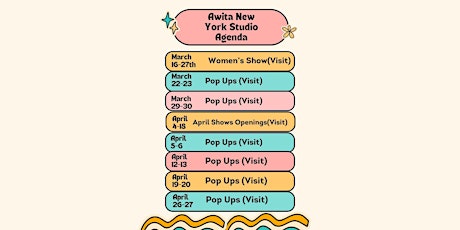 AWITA NEW YORK STUDIO'S POP UP AGENDA