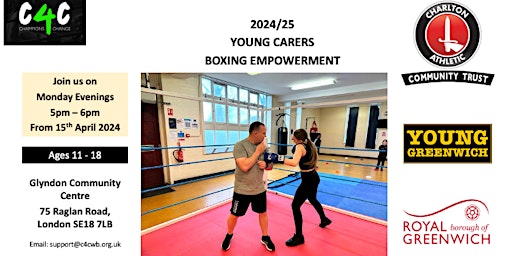 Imagem principal do evento FREE - 2024/25 Young Carers Boxing Empowerment