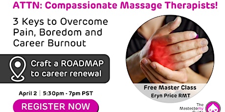 April 2 │ 3 Keys to Overcome Pain, Boredom and Career Burnout