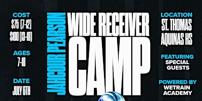 Jahcour Pearson Youth Wide Receiver Camp: Powered by WeTrain Academy primary image