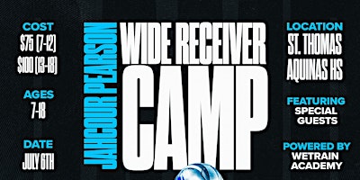 Imagem principal do evento Jahcour Pearson Youth Wide Receiver Camp: Powered by WeTrain Academy