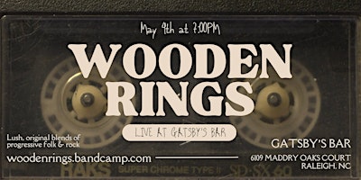 Imagem principal do evento Wooden Rings at Gatsby’s Bar