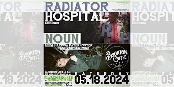Boonton Coffee Presents: Radiator Hospital (acoustic) & NOUN (solo)