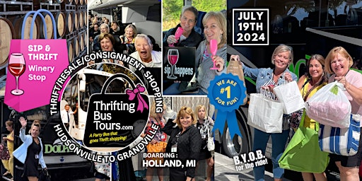 Imagem principal do evento 7/19 Thrifting SIP & THRIFT Bus Tour Boards in Holland goes to Kalamazoo +