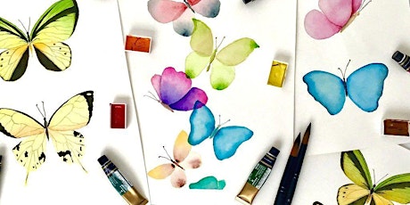 Afternoon Watercolor Painting : Painting Butterflies