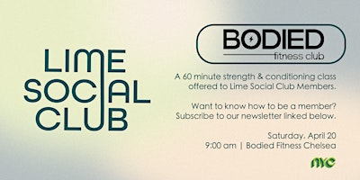 Primaire afbeelding van Bodied Fitness Club x Lime Social Club