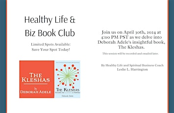 Healthy Life & Biz Book Club: Eliminating Obstacles in Our Life