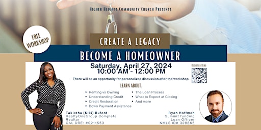 Imagem principal do evento Create A Legacy! Become A Homeowner!